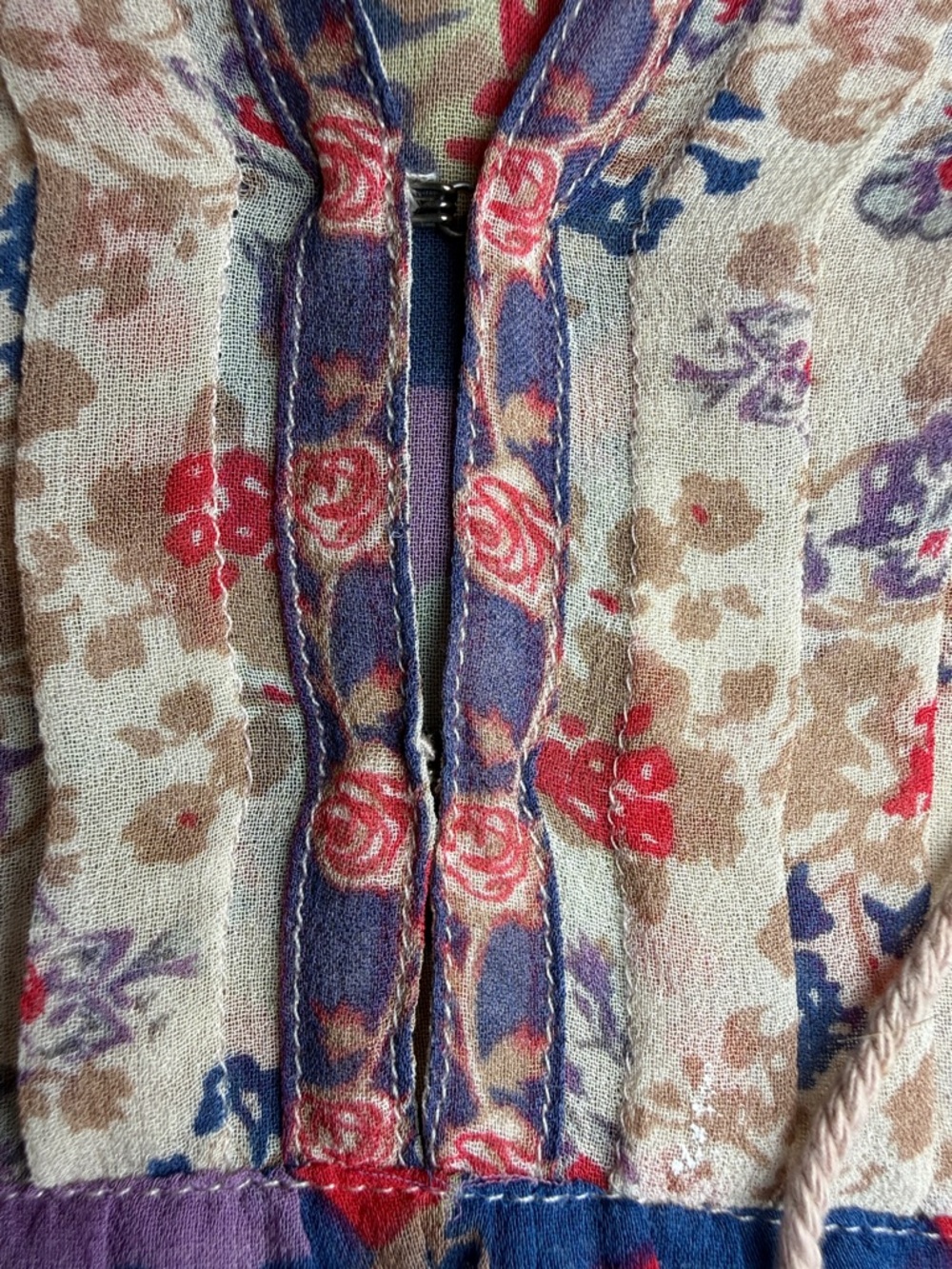 Joie Women's Floral Silk Tie-Neck Tank Red White Blue Multi Size Small - Picture 7 of 13